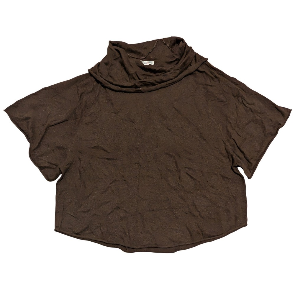 Style & Co Brown Cowl Neck Angora Blend Top Pullover Cape Sweater Womens XL
